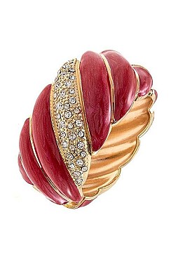 PAVED RHINESTONE LINED HINGE BANGLE