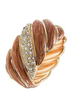 PAVED RHINESTONE LINED HINGE BANGLE