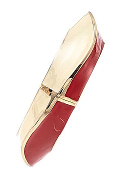 TWO TONE WAVE HINGE BANGLE BRACELET