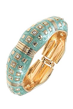 METAL ACCENT SQUARE BANGLE BRACELET