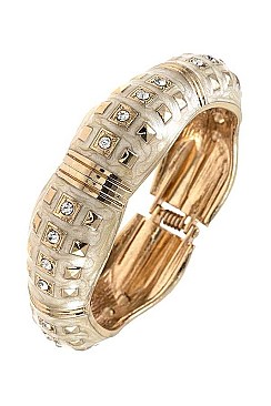 METAL ACCENT SQUARE BANGLE BRACELET