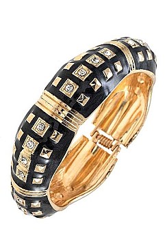 METAL ACCENT SQUARE BANGLE BRACELET