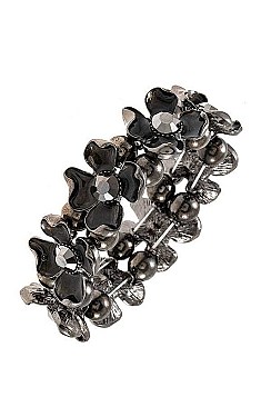 LINKED FLORAL GEM ACCENT BRACELET