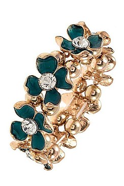 LINKED FLORAL GEM ACCENT BRACELET