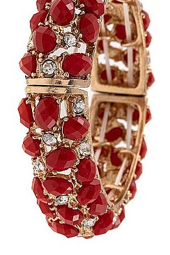 CRYSTAL GEM ACCENT FACETED BRACELET