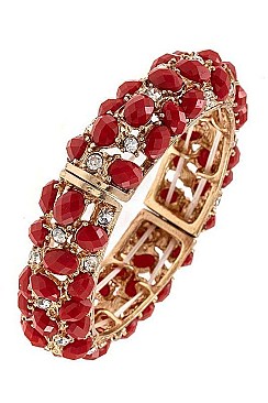 CRYSTAL GEM ACCENT FACETED BRACELET