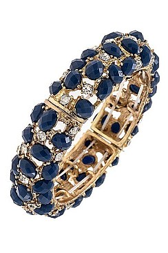 CRYSTAL GEM ACCENT FACETED BRACELET