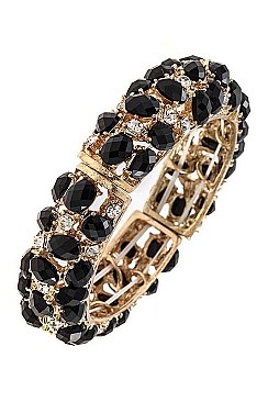 CRYSTAL GEM ACCENT FACETED BRACELET
