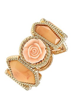 ROSE ACCENT FAUX STONE BRACELET