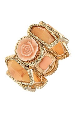 ROSE ACCENT FAUX STONE BRACELET