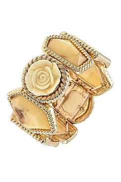 ROSE ACCENT FAUX STONE BRACELET