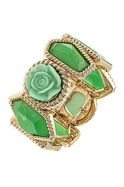 ROSE ACCENT FAUX STONE BRACELET