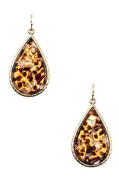 PACK OF 2 TEARDROP RESIN DANGLE EARRING