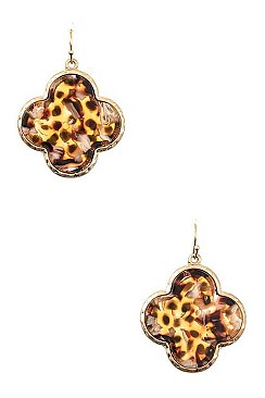 PACK OF 2 CLOVER RESIN DANGLE EARRING