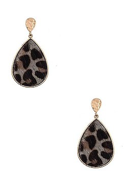 ANIMAL PRINT TEARDROP DANGLE EARRING