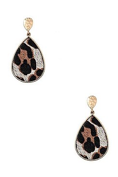 ANIMAL PRINT TEARDROP DANGLE EARRING
