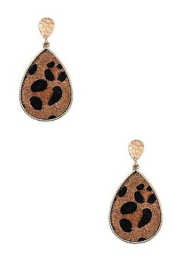 ANIMAL PRINT TEARDROP DANGLE EARRING