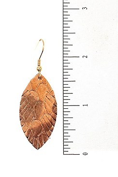 AUTHENTIC LEATHER CUT LEAF EARRING