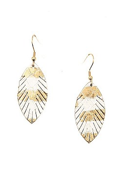 AUTHENTIC LEATHER CUT LEAF EARRING