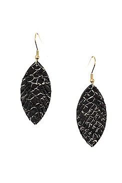 AUTHENTIC LEATHER CUT LEAF EARRING