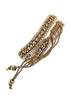 SYMMETRICAL CHAIN WRAPPED BEADS BRACELET