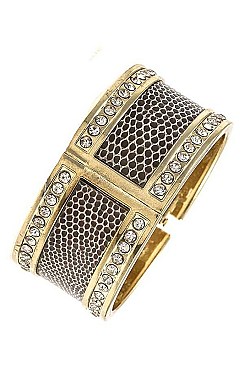 HINGED SNAKE PATTERN BANGLE BRACELET