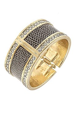 HINGED SNAKE PATTERN BANGLE BRACELET