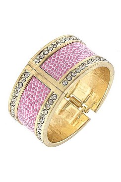 HINGED SNAKE PATTERN BANGLE BRACELET