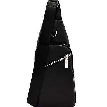 Unisex Multi-Pocket Asymmetrical Zipper Cross Body Sling Bag MH-A11-1072