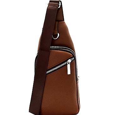 Unisex Multi-Pocket Asymmetrical Zipper Cross Body Sling Bag MH-A11-1072