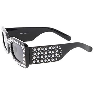 Pack of 12 Studded Shield Sunglasses