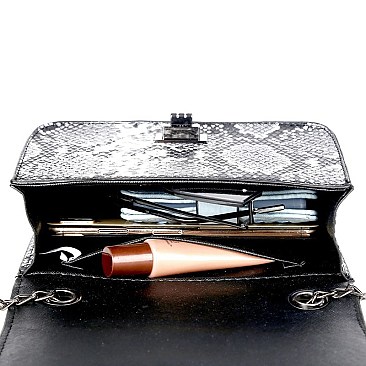 TURN-LOCK ACCENT SNAKE CROSS BODY