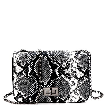 TURN-LOCK ACCENT SNAKE CROSS BODY