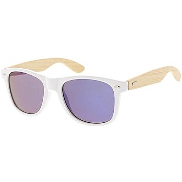Pack of 12 Tinted Wood Frame Sunglasses