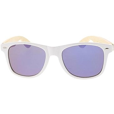 Pack of 12 Tinted Wood Frame Sunglasses