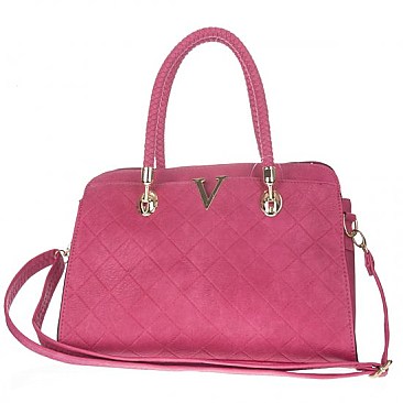 Classic Design V- Accent Triple Compartment Bag