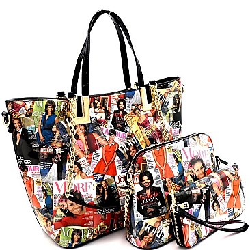 MICHELLE OBAMA PURSES, CHAIN TOTE WALLET SET