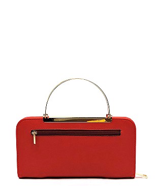 Round Top Handle Crossbody Clutch Wallet