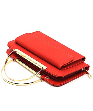 Round Top Handle Crossbody Clutch Wallet