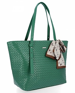 David Jones Paris Woven Scarfed Tote Bag