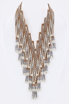 ORIGINAL TRIBAL BEAD BIB NECKLACE