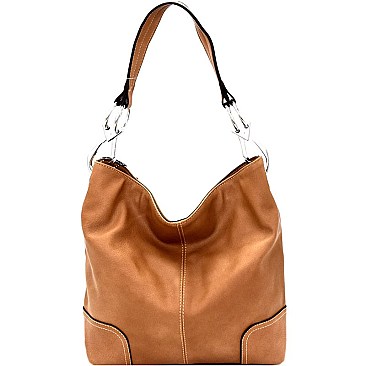 AJ641-LP Side Ring Large Hooked 2-Way Single Strap Hobo