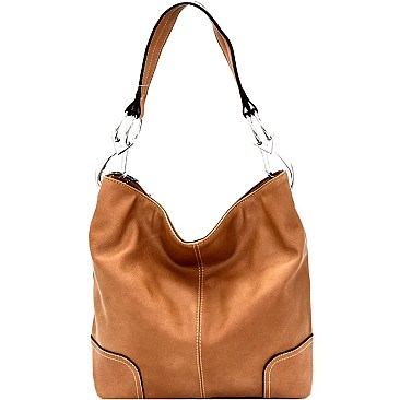 AJ641-LP Side Ring Large Hooked 2-Way Single Strap Hobo