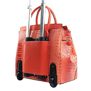 Ostrich Crocodile Print TRAVEL LUGGAGE