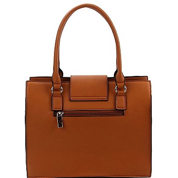 Pinch-Lock Leatherette 3-Piece Satchel Set
