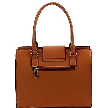 Pinch-Lock Leatherette 3-Piece Satchel Set