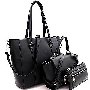 Classy Leatherette 3Piece Bag Set