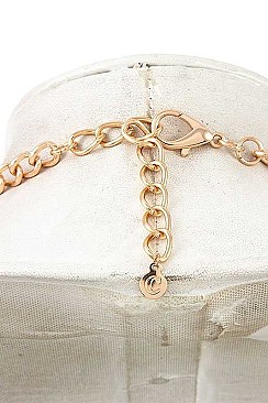 BEEFY PEARL CHAIN STATEMENT NECKLACE SET