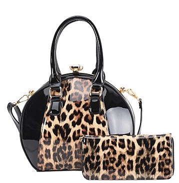 Animal Print Jewel Top Handbags & Wallet sets