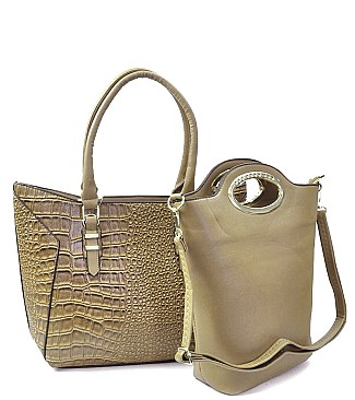 2 IN 1 Crocodile Tote Set